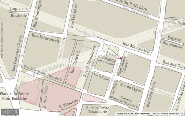 Plan rue des Pèlerins Saint Jacques