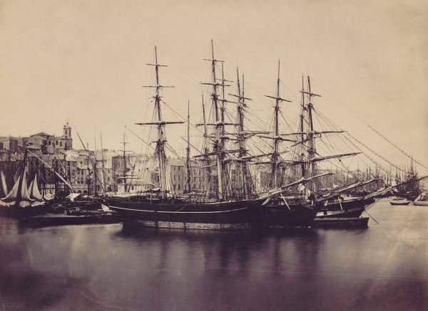 Groupe de navires, port de Sète, 1857