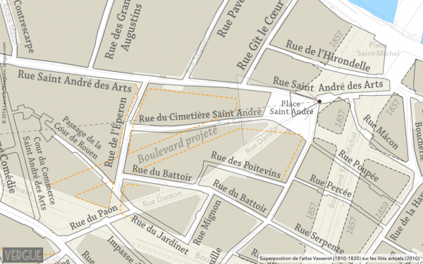 Plan place Saint André-des-Arts