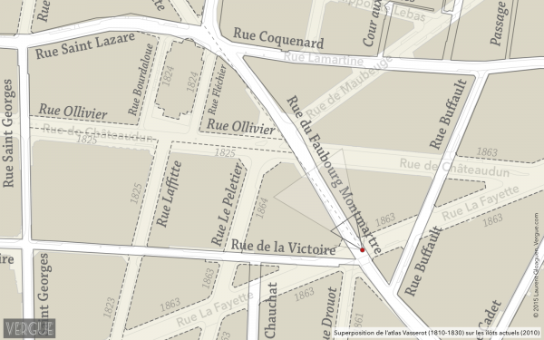 Plan rue du Faubourg Montmartre