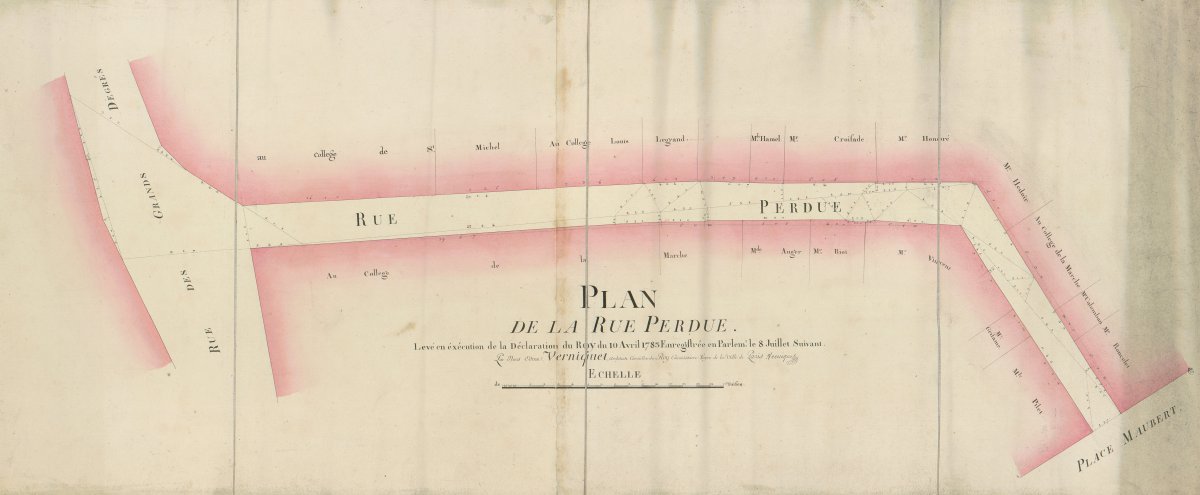 Plan de la rue Perdue, 1783